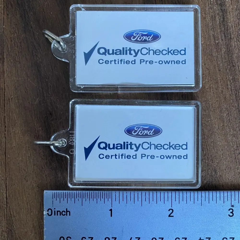 2 Ford Quality Checked Certified Keychain Key USA Made Vintage